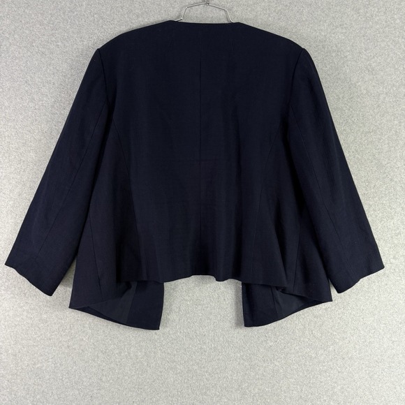 Talbots RSVP blazer womems 16W navy blue beaded open front cotton - Picture 3 of 8